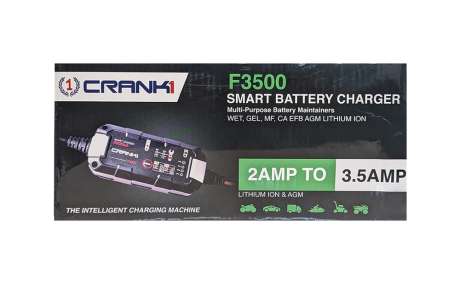 Crank1 F3500 smart battery charger 2amp - 3.5amp for lithium ion and AGM
